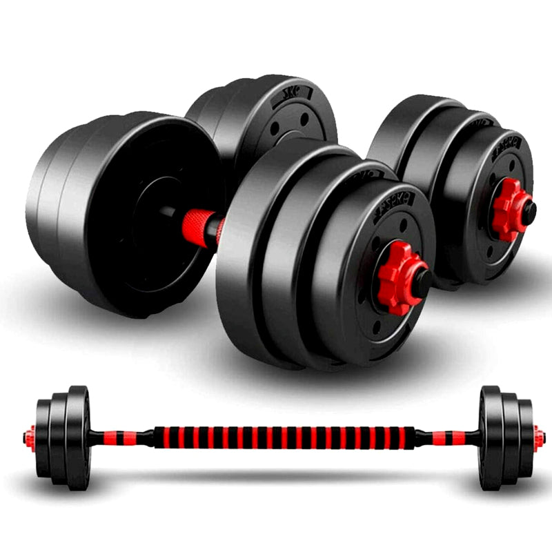 Adjustable Dumbbell & Barbell Set 20kg/25kg/30kg – 2-in-1 Free Weights with Connecting Rod, Ideal for Home Gym, Weight Lifting, Strength & Fitness Training