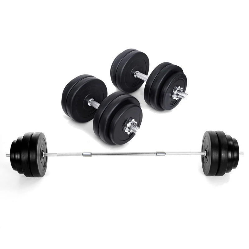 65kg Chrome Adjustable Dumbbell & Barbell Set – 2-in-1 Free Weights with Knurled Bar, Home Gym Strength Training Equipment for Squats, Presses & Full-Body Workouts