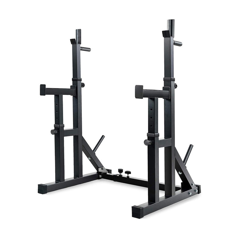 Heavy-Duty Adjustable Squat and Bench Press Rack - Professional Weight Training Stand with 400kg Capacity - Multi-Function Strength Equipment with Dip Handles for Home and Commercial Gyms - Premium
