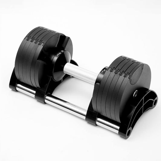 Round Adjustable Dumbbells Set for Home Gym - Quick-Select Dial System 24-45kg - Anti-Slip Handle - Single or Pair - Space-Saving Design - Complete Strength Training Equipment for All Fitness