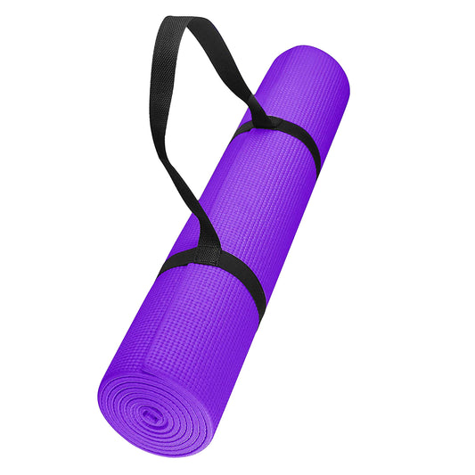 Premium 15mm Extra Thick Yoga Mat Non-Slip NBR Foam - Professional Exercise Mat for Yoga, Pilates & Home Fitness - Eco-Friendly Cushioned Workout Floor Mat with Carry Strap - Anti-Tear Design