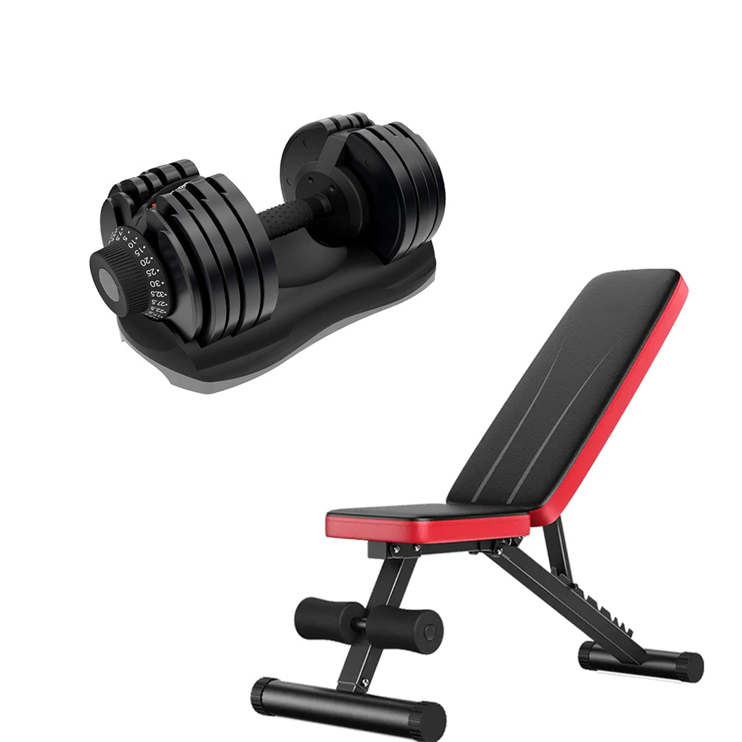 32.5kg Adjustable Dumbbell – 12-in-1 Quick Select Weight | 5kg–32.5kg Increments, Space-Saving Strength Training Equipment with Safety Lock & ABS Base for Home Gym