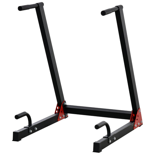 Heavy-Duty Dip Station for Home Gym - Professional Grade Steel Upper Body Trainer - 200kg Weight Capacity - Angled Ergonomic Grips - Enhanced Stability Frame - Red & Black Tricep and Chest Workout