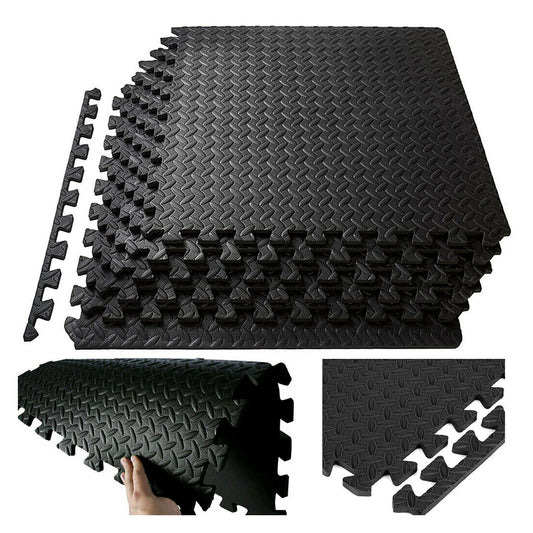 Premium 10mm EVA Foam Interlocking Puzzle Exercise Mats - Protective Home Gym Flooring - Non-Slip Rubber Surface Tiles for Workouts - Customisable High-Density Gym Floor Mats for Weightlifting