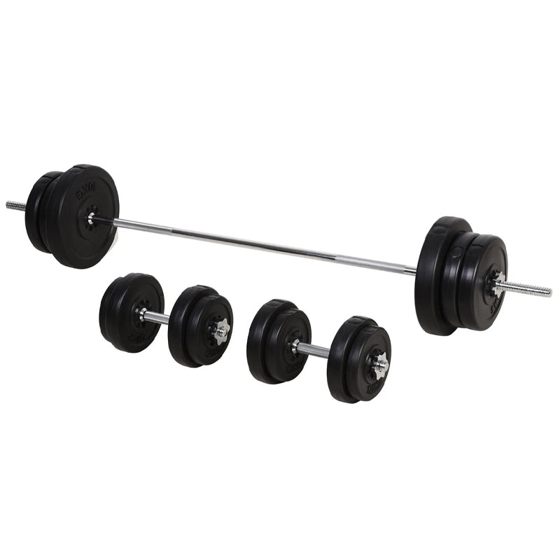 65kg Chrome Adjustable Dumbbell & Barbell Set – 2-in-1 Free Weights with Knurled Bar, Home Gym Strength Training Equipment for Squats, Presses & Full-Body Workouts