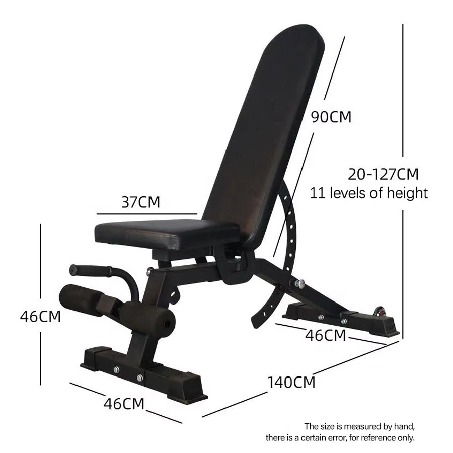 Essential Commercial Adjustable Weight Bench – 9 Position Incline & Decline Workout Bench | 450kg Capacity Heavy-Duty Foldable Steel Frame for Home & Gym