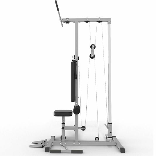 Professional LAT Pulldown Machine with Dual Pulley System - Adjustable Home Gym Cable Station for Back Muscle Training - Space-Saving Design with High and Low Pulleys - Complete Back Workout Equipment