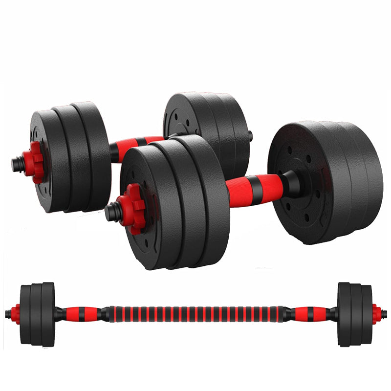 Adjustable Dumbbell & Barbell Set 20kg/25kg/30kg – 2-in-1 Free Weights with Connecting Rod, Ideal for Home Gym, Weight Lifting, Strength & Fitness Training
