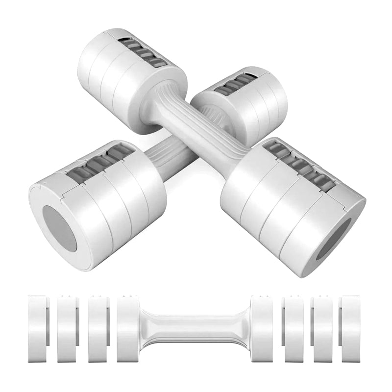 3-in-1 Adjustable Dumbbell Pair – 2x2.5kg or 2x10kg Hand Weights with Foam Handle, Compact Free Weights for Men & Women, Strength Training, Home Gym Workout