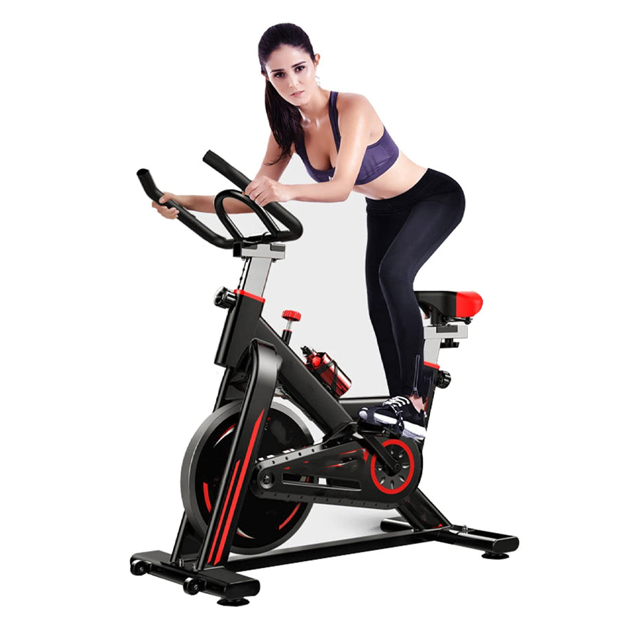 Pro Magnetic Exercise Bike for Home Fitness – Indoor Cycling Stationary Bike with LCD Display, 8kg Flywheel, Silent Belt Drive, Adjustable Seat & Handlebar – Comfortable Cardio Cycling with Tablet Mount for Virtual Workouts or Entertainment