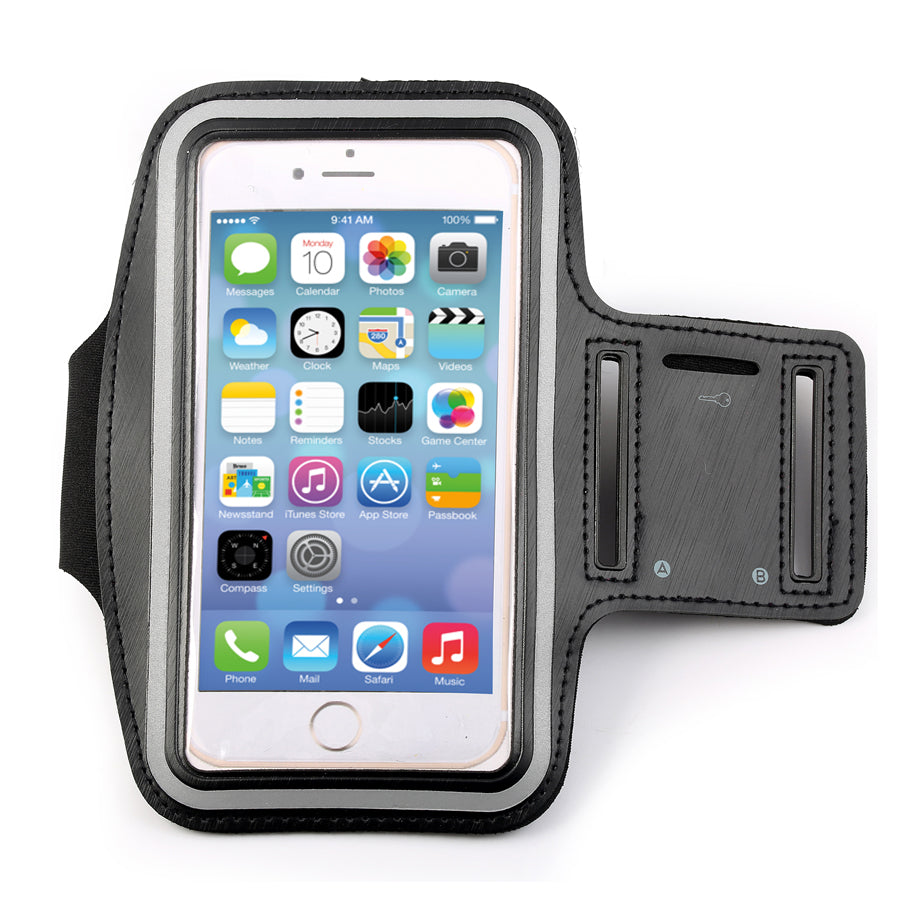 Premium Sports Armband Phone Holder - Adjustable Running Exercise Arm Band with Card Slot - Water Resistant Cell Phone Case for iPhone 16 Pro, Samsung Galaxy - Secure & Touchscreen Compatible