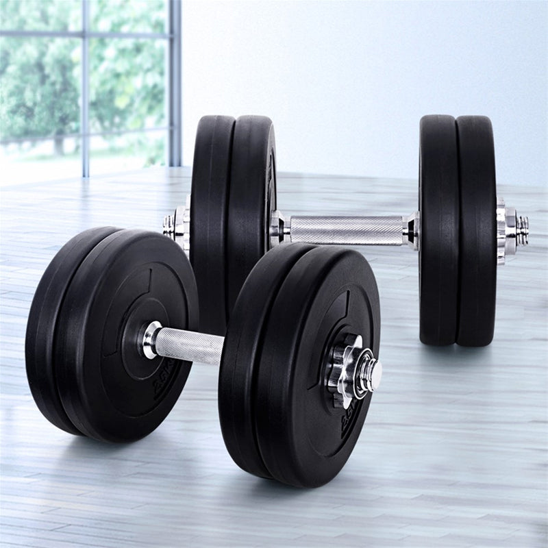 65kg Chrome Adjustable Dumbbell & Barbell Set – 2-in-1 Free Weights with Knurled Bar, Home Gym Strength Training Equipment for Squats, Presses & Full-Body Workouts