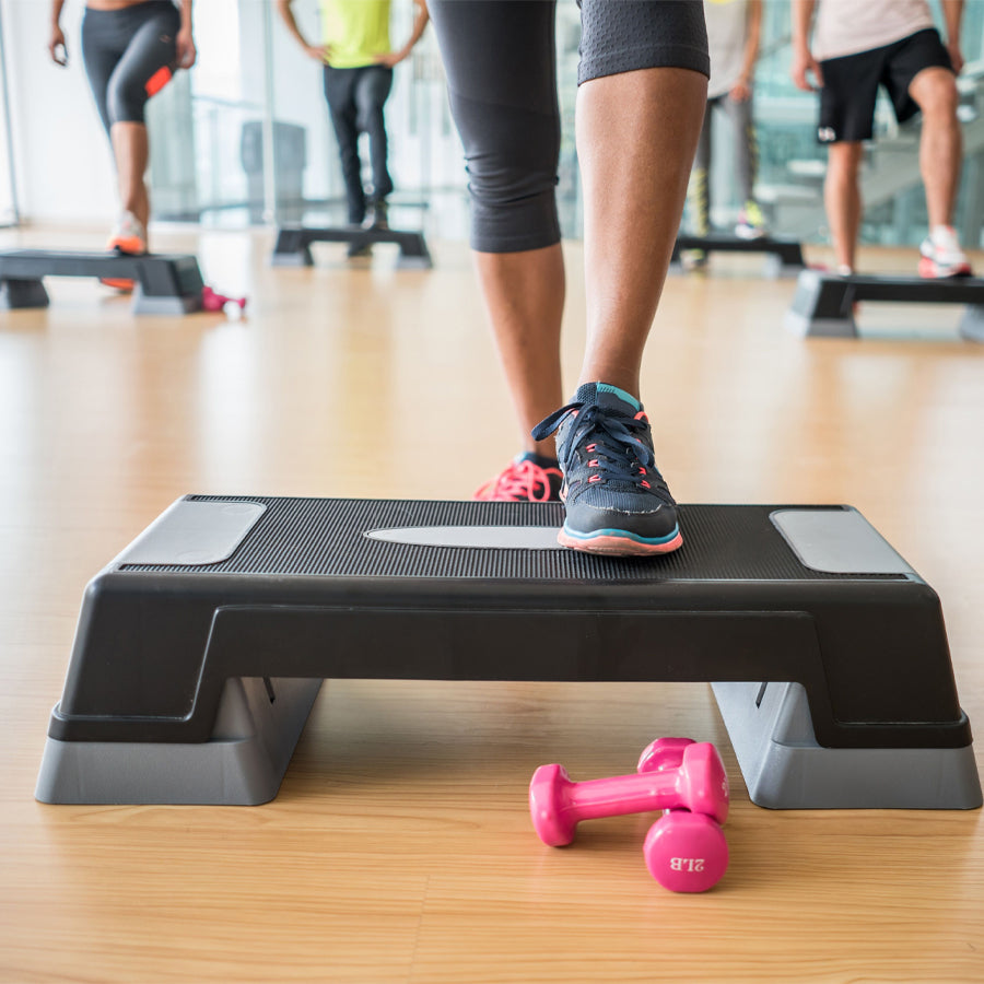 Adjustable Aerobic Stepper Platform - Home Gym Cardio Equipment with Multiple Heights - Premium Step Trainer for Fitness Training, Workout, Balance & Strength - Non-Slip Surface - Multiple Sizes & color