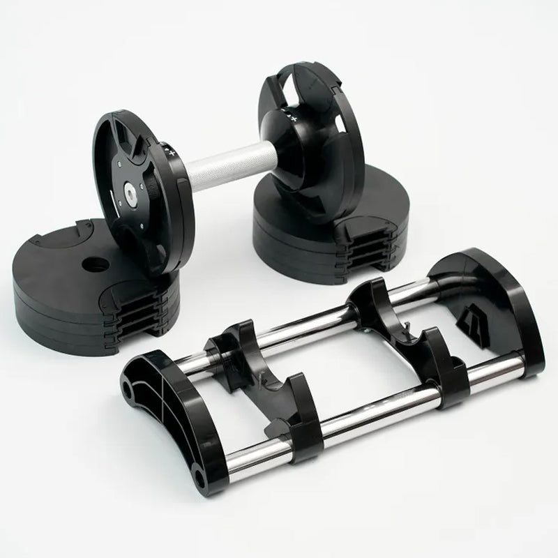 Round Adjustable Dumbbells Set for Home Gym - Quick-Select Dial System 24-45kg - Anti-Slip Handle - Single or Pair - Space-Saving Design - Complete Strength Training Equipment for All Fitness