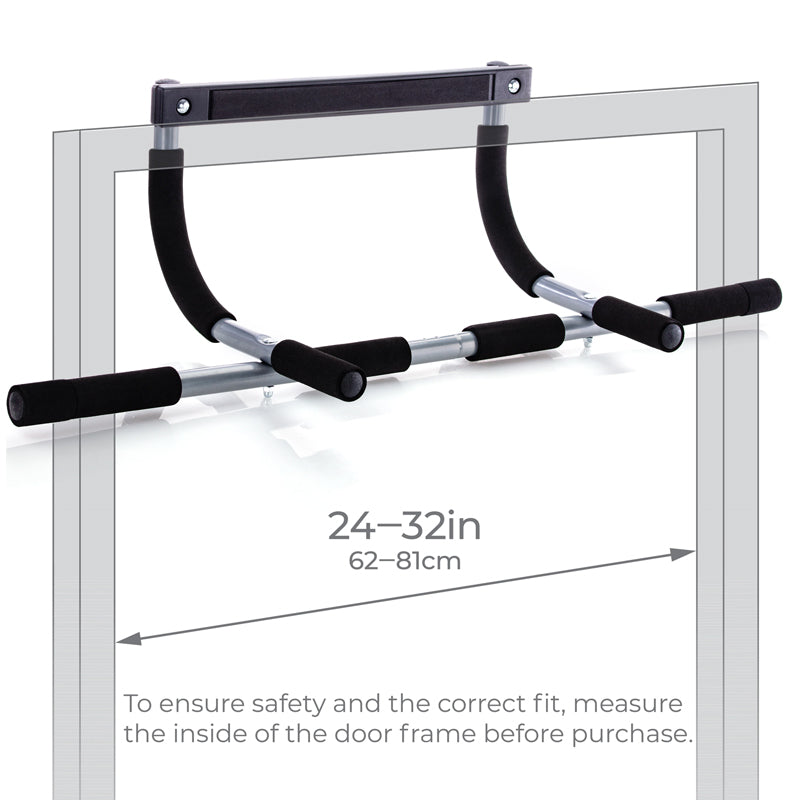 Multi-Grip Door Pull-Up & Chin-Up Bar – Padded Doorway Trainer for Indoor Home Gym | No Screws or Drilling | Push-Up & Core Bar for Men & Women