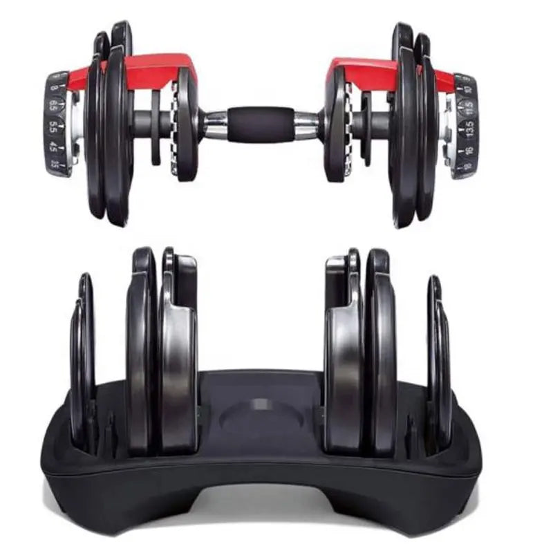 24kg Adjustable Dumbbell 15-in-1 Smart Weight System with Quick Dial Technology - Space-Saving Home Gym Equipment for Complete Strength Training - Multiple Weight Settings from to 24kg - Non-Slip