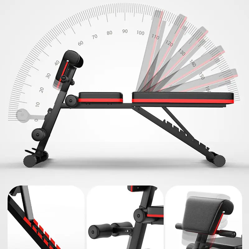 7-Position Adjustable Foldable Weight Bench - Heavy-Duty 320KG Capacity - Quick Folding Design with Automatic Locking - Ergonomic Comfort Padding - Multi-Angle Incline Decline Flat Positions for Home