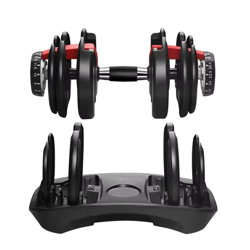 40kg Premium Adjustable Dumbbell Set 17-in-1 Quick Dial Weight Selection System - Home Gym Weights with Non-Slip Handle for Strength Training - Space-Saving Design for All Fitness Levels