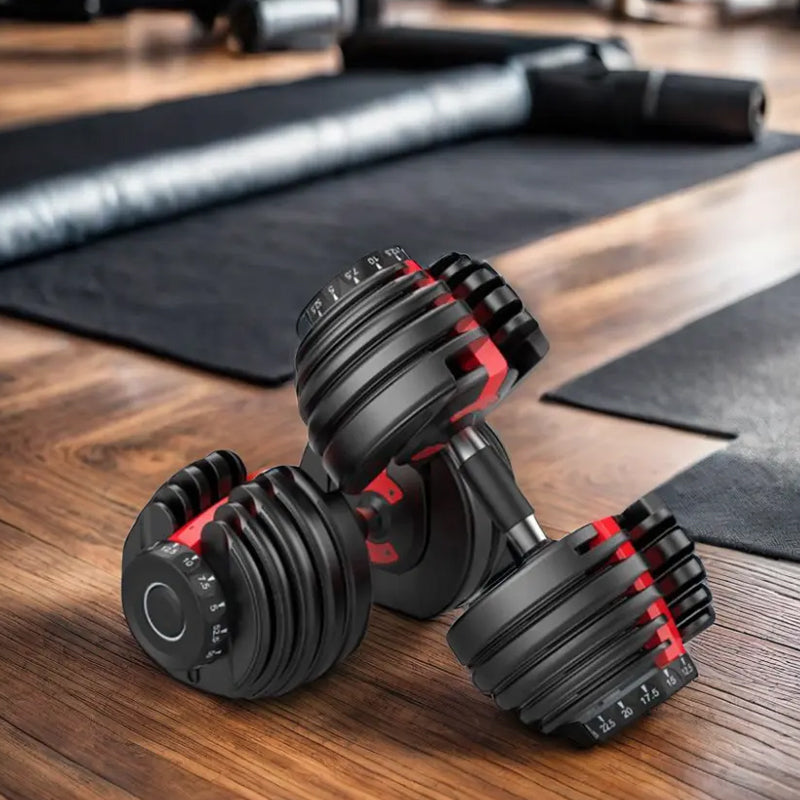 24kg Adjustable Dumbbell 15-in-1 Smart Weight System with Quick Dial Technology - Space-Saving Home Gym Equipment for Complete Strength Training - Multiple Weight Settings from to 24kg - Non-Slip