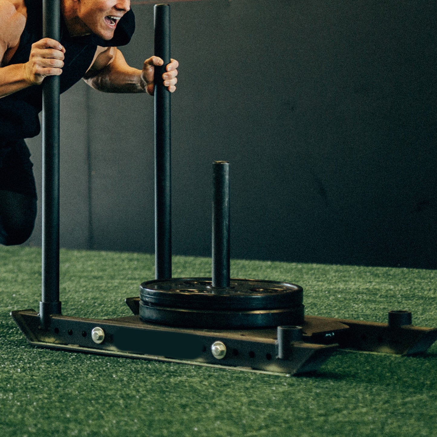 Commercial Push/Pull Power Sled with 10m Sprint Mat – Heavy-Duty Steel, Folding Design, Olympic Plate Compatible for Strength, Speed & Agility Training