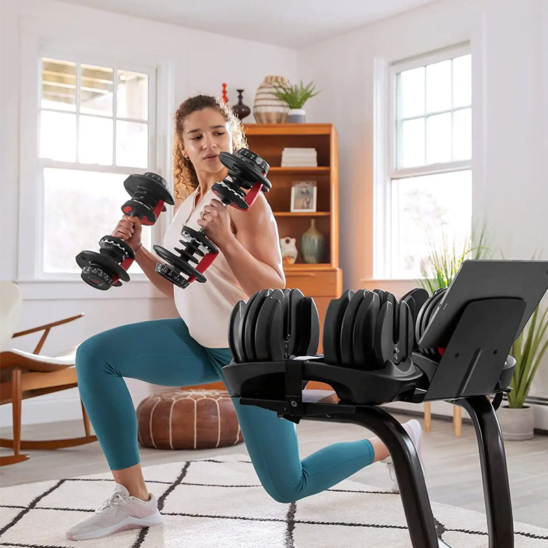 40kg Premium Adjustable Dumbbell Set 17-in-1 Quick Dial Weight Selection System - Home Gym Weights with Non-Slip Handle for Strength Training - Space-Saving Design for All Fitness Levels