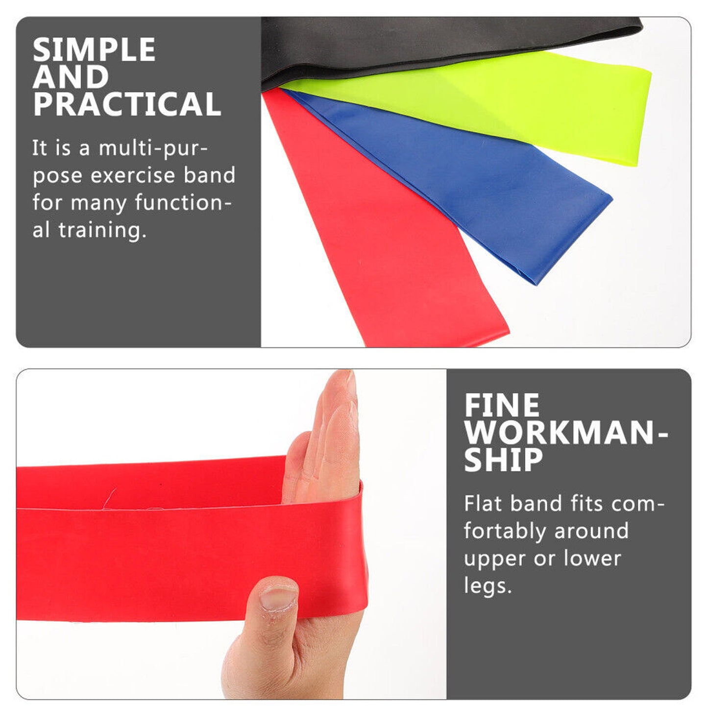 Premium Resistance Band Light Set - Complete 5 Level System for Strength Training, Stretching & Yoga - Natural Latex Loop Bands with Carrying Case - Portable Home Workout Equipment for All Fitness