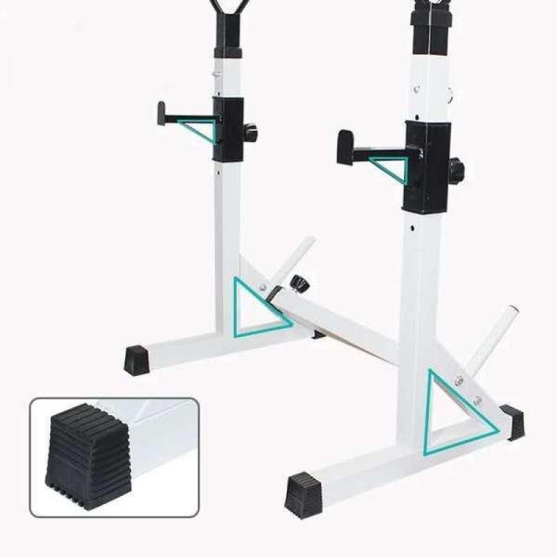 Heavy-Duty Adjustable Squat and Bench Press Rack - Professional Weight Training Stand with 400kg Capacity - Multi-Function Strength Equipment with Dip Handles for Home and Commercial Gyms - Premium
