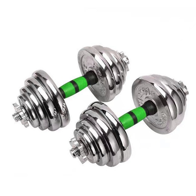 20kg Steel Adjustable Dumbbell Barbell Set - 2-in-1 Cast Iron Weight System with Anti-Slip Metal Handle - Converts from Dumbbells to Barbell - Home Fitness Training Equipment with & Plates