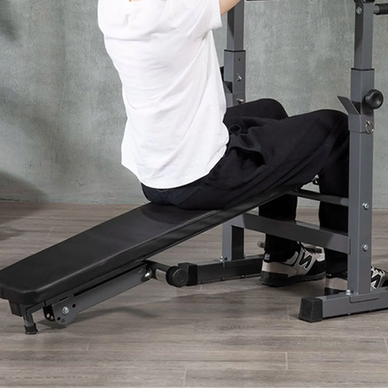 Professional Adjustable Weight Bench with Dip Station & Barbell Rack - Heavy-Duty Multi-Functional Workout Bench for Strength Training - Foldable Design with 250kg Capacity - Reinforced Steel