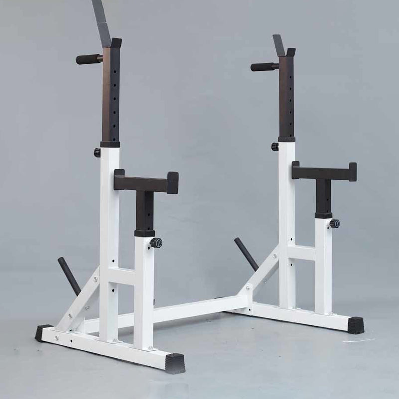 Heavy-Duty Adjustable Squat and Bench Press Rack - Professional Weight Training Stand with 400kg Capacity - Multi-Function Strength Equipment with Dip Handles for Home and Commercial Gyms - Premium