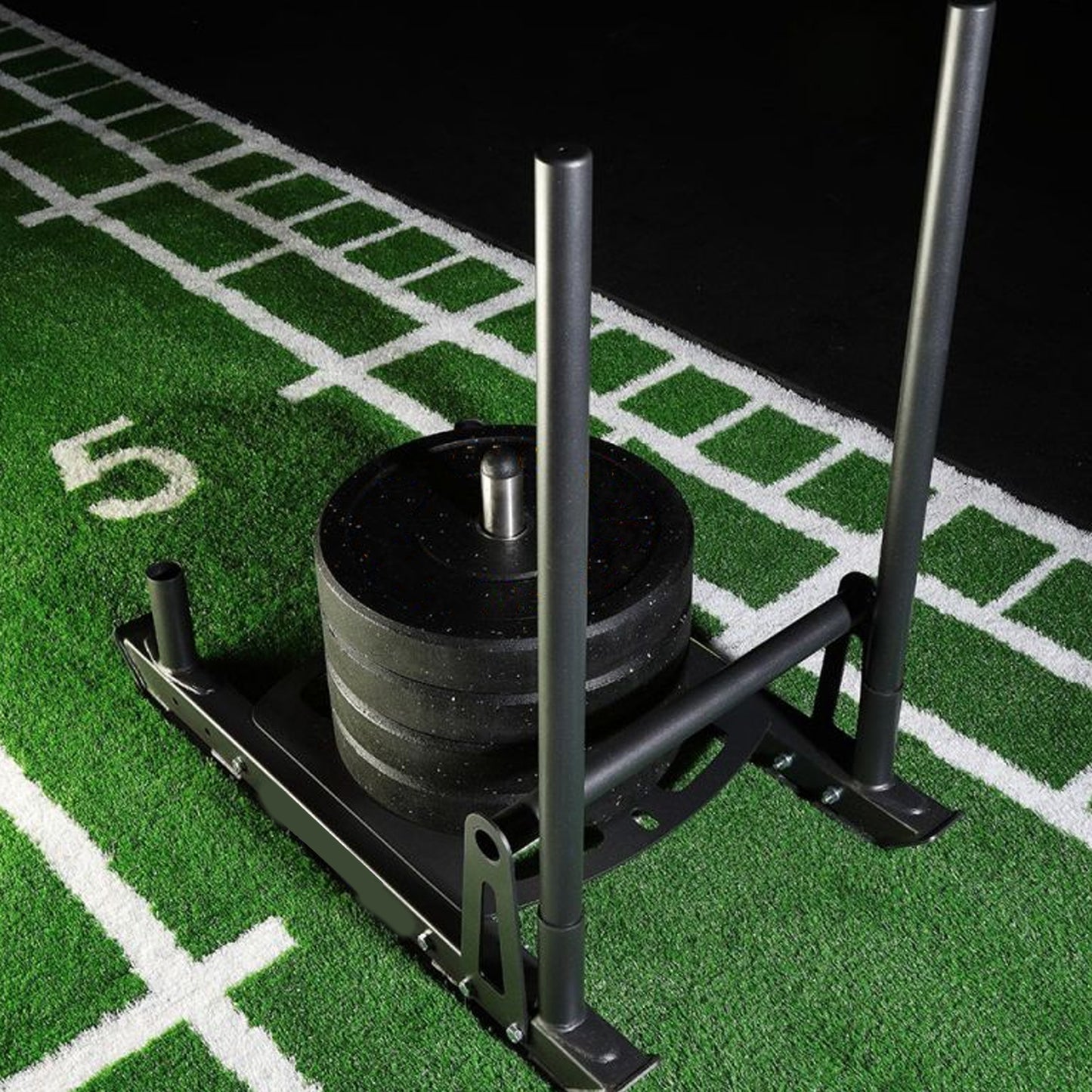 Commercial Push/Pull Power Sled with 10m Sprint Mat – Heavy-Duty Steel, Folding Design, Olympic Plate Compatible for Strength, Speed & Agility Training