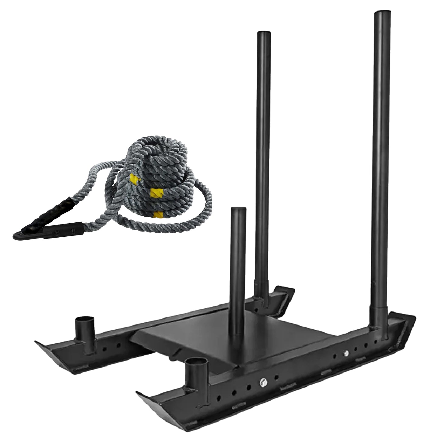 Commercial Push/Pull Power Sled with 10m Sprint Mat – Heavy-Duty Steel, Folding Design, Olympic Plate Compatible for Strength, Speed & Agility Training