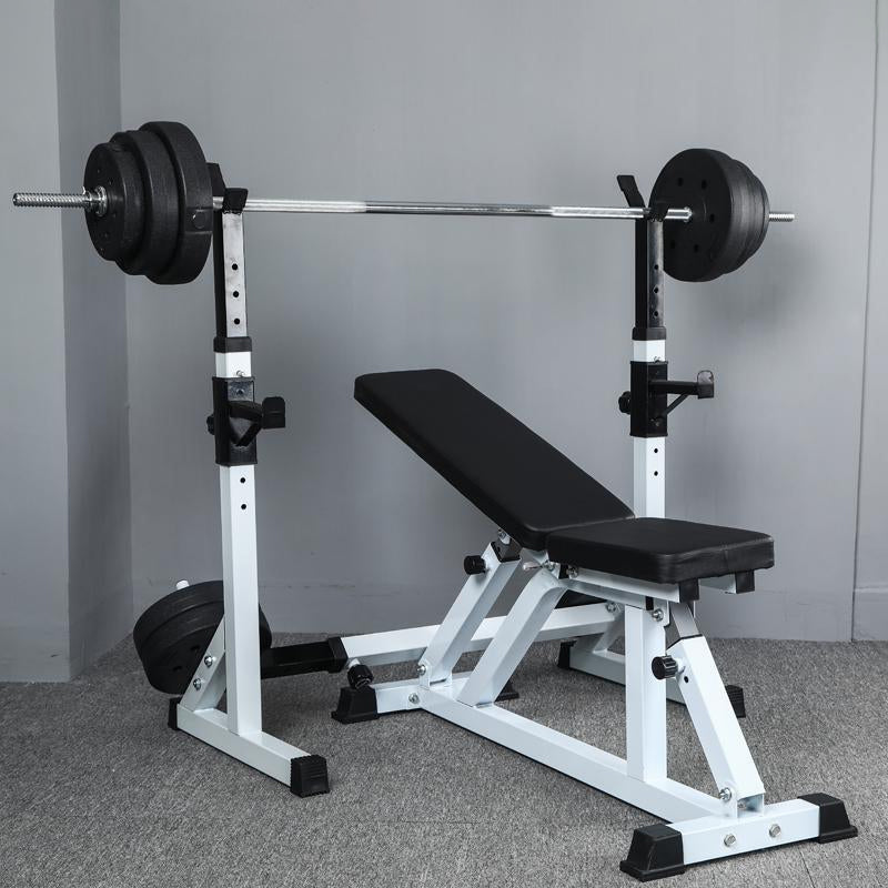 Heavy-Duty Adjustable Squat and Bench Press Rack - Professional Weight Training Stand with 400kg Capacity - Multi-Function Strength Equipment with Dip Handles for Home and Commercial Gyms - Premium