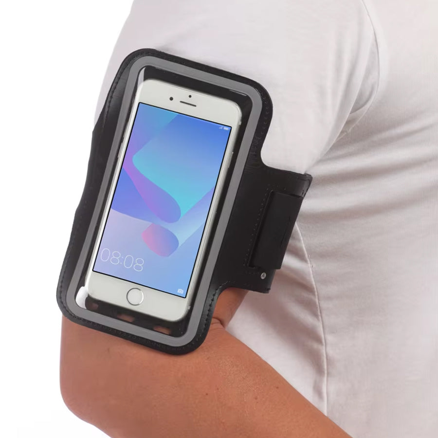 Premium Sports Armband Phone Holder - Adjustable Running Exercise Arm Band with Card Slot - Water Resistant Cell Phone Case for iPhone 16 Pro, Samsung Galaxy - Secure & Touchscreen Compatible