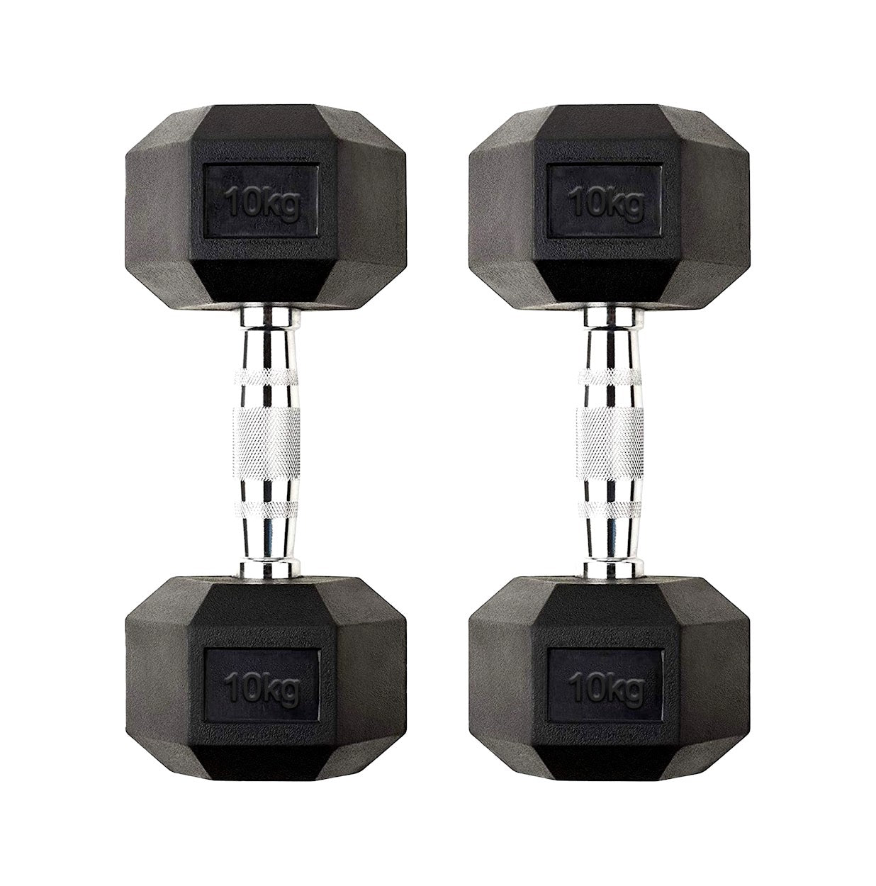 Premium Rubber-Coated Hex Dumbbells: Singles, Pairs & Complete Weight Sets from 2.5kg to 60kg - Anti-Roll Design with Ergonomic Metal Handles for Home Gym, Strength Training & Professional Bodybuilding