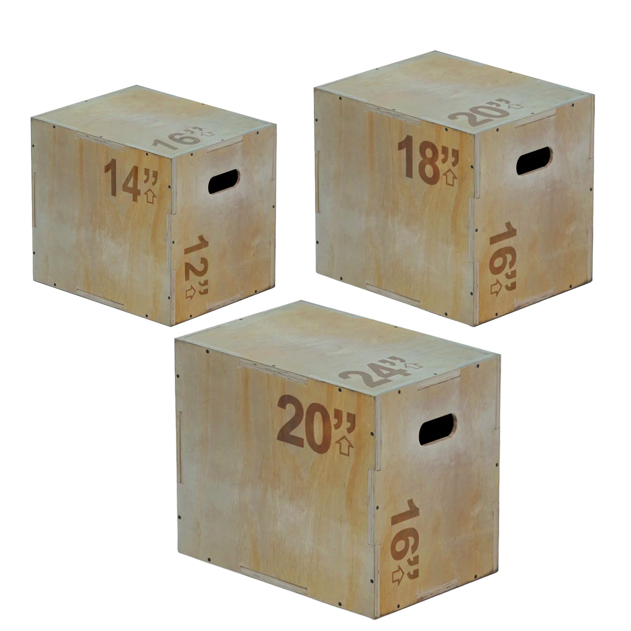 Professional 3-in-1 Wooden Plyometric Jump Box - Multi-Height Training Platform for Box Jumps, Step Ups and Strength Training - Versatile Fitness Equipment for Home and Commercial Gyms