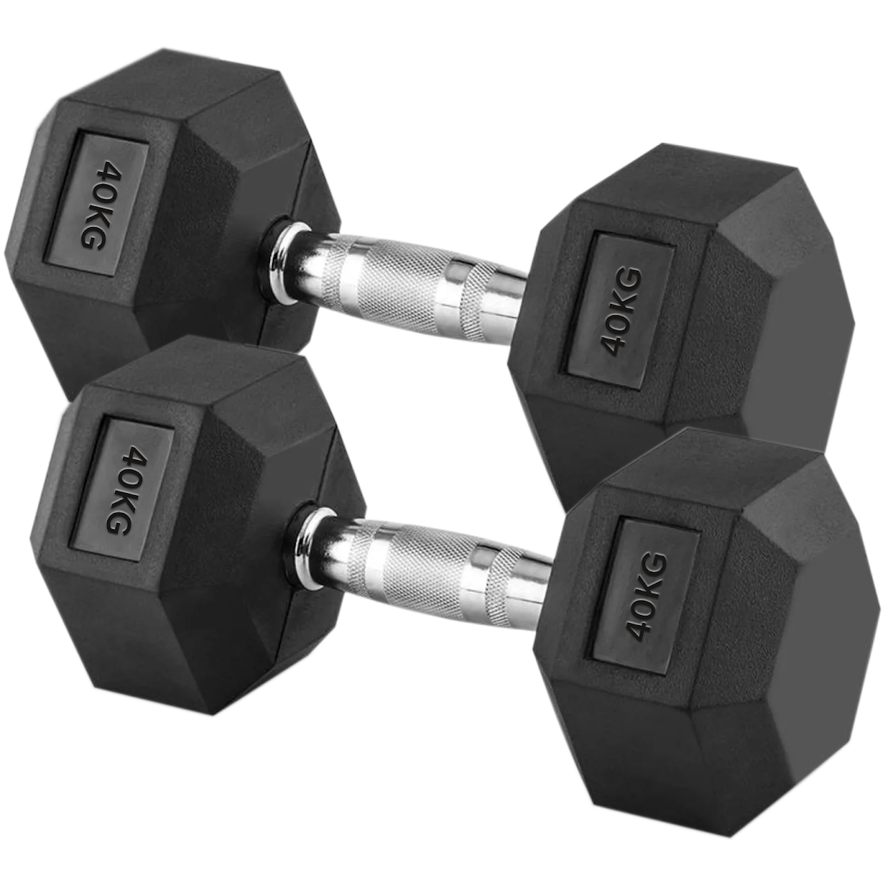 Premium Rubber-Coated Hex Dumbbells: Singles, Pairs & Complete Weight Sets from 2.5kg to 60kg - Anti-Roll Design with Ergonomic Metal Handles for Home Gym, Strength Training & Professional Bodybuilding