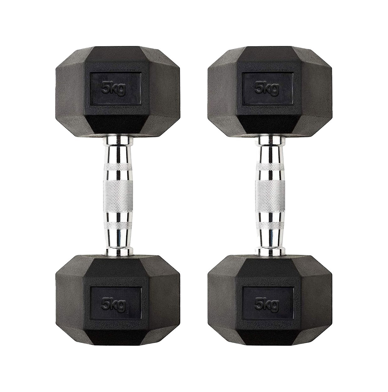 Premium Rubber-Coated Hex Dumbbells: Singles, Pairs & Complete Weight Sets from 2.5kg to 60kg - Anti-Roll Design with Ergonomic Metal Handles for Home Gym, Strength Training & Professional Bodybuilding