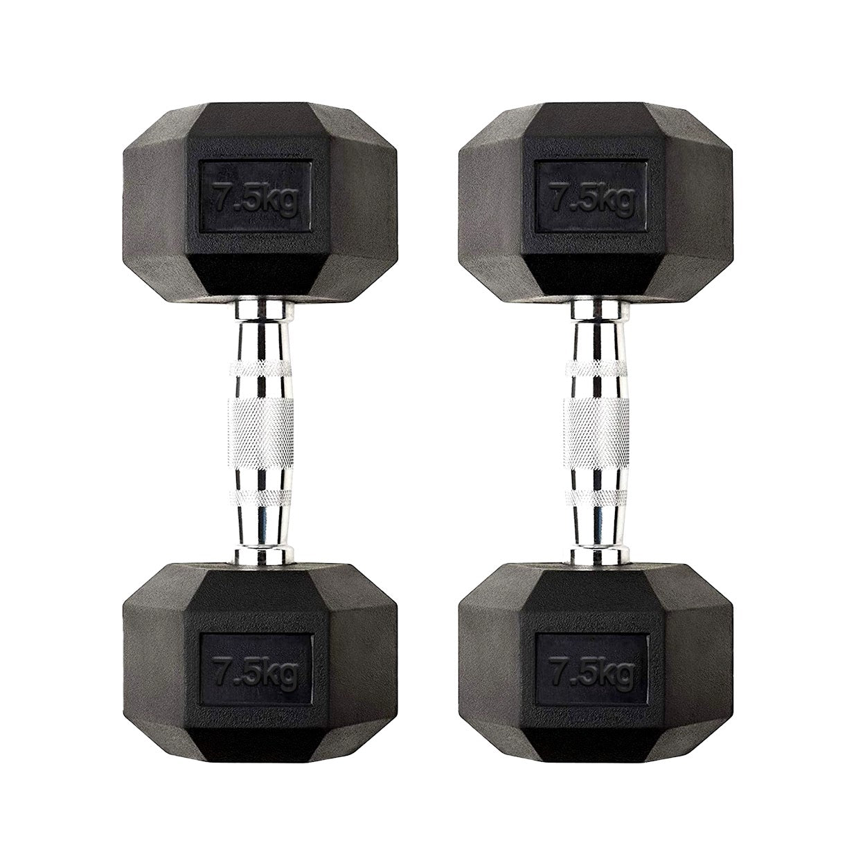 Premium Rubber-Coated Hex Dumbbells: Singles, Pairs & Complete Weight Sets from 2.5kg to 60kg - Anti-Roll Design with Ergonomic Metal Handles for Home Gym, Strength Training & Professional Bodybuilding