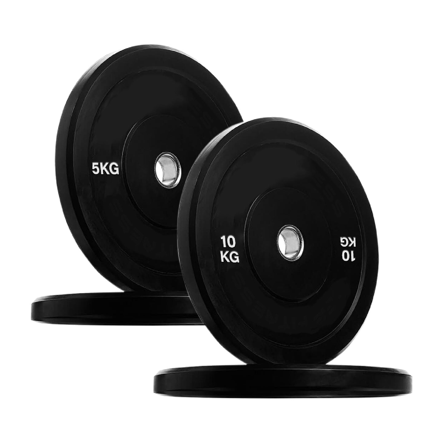 Premium Olympic Bumper Plates - Professional Grade Rubber Coated Weight Discs with 2-Inch Stainless Steel Insert - Color-Coded Designs Available in Singles Pairs & Sets - Multiple Weights for