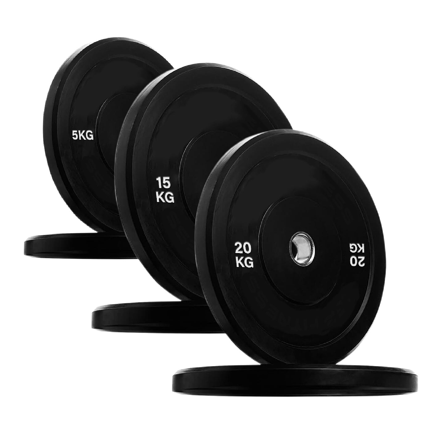 Premium Olympic Bumper Plates - Professional Grade Rubber Coated Weight Discs with 2-Inch Stainless Steel Insert - Color-Coded Designs Available in Singles Pairs & Sets - Multiple Weights for