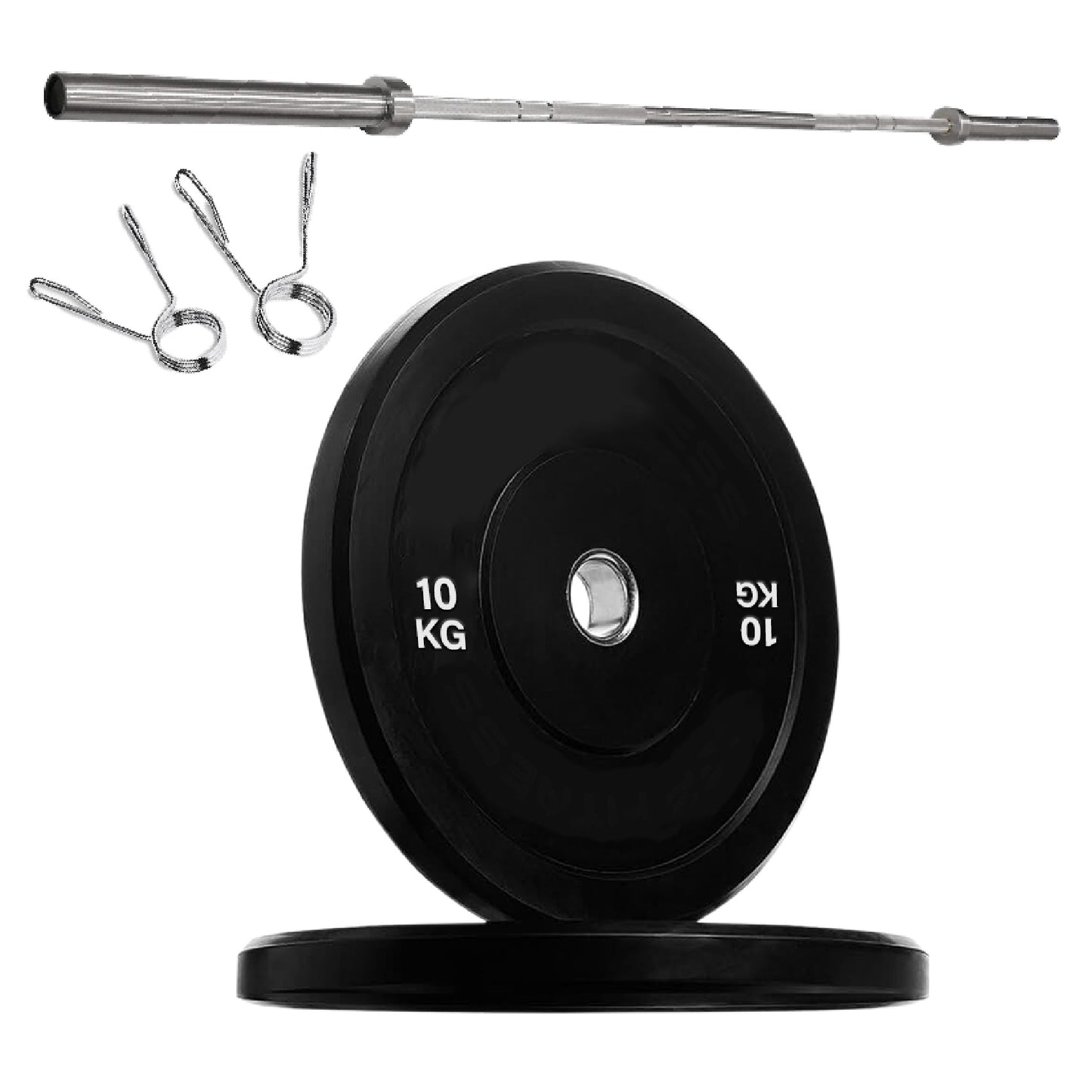 Premium Olympic Bumper Plates - Professional Grade Rubber Coated Weight Discs with 2-Inch Stainless Steel Insert - Color-Coded Designs Available in Singles Pairs & Sets - Multiple Weights for