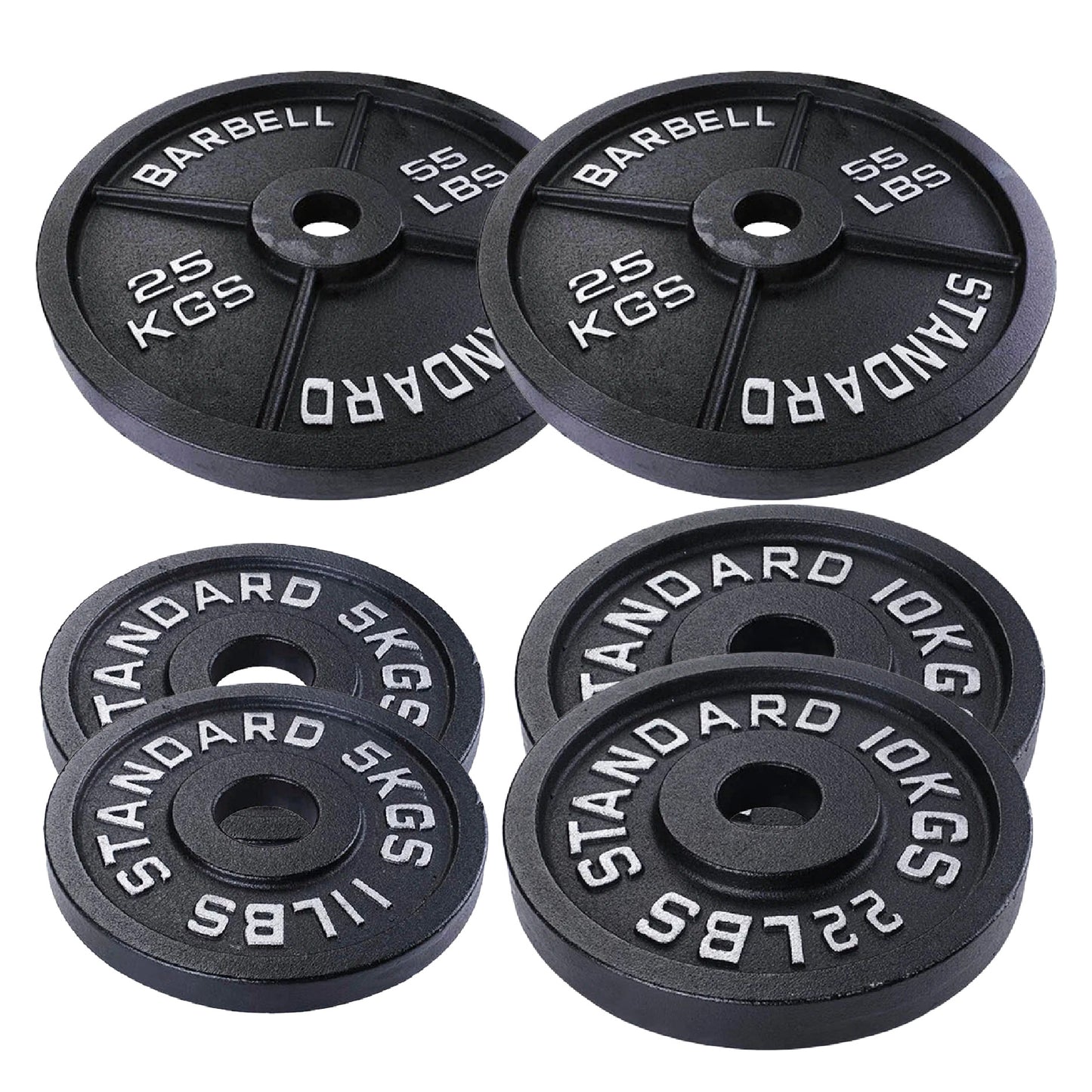 Professional Cast Iron Weight Plates - Comprehensive Range for Strength Training - Available in Singles, Pairs & Complete Sets - Barbell & Dumbbell Compatible - Durable, Long-lasting Gym Performance