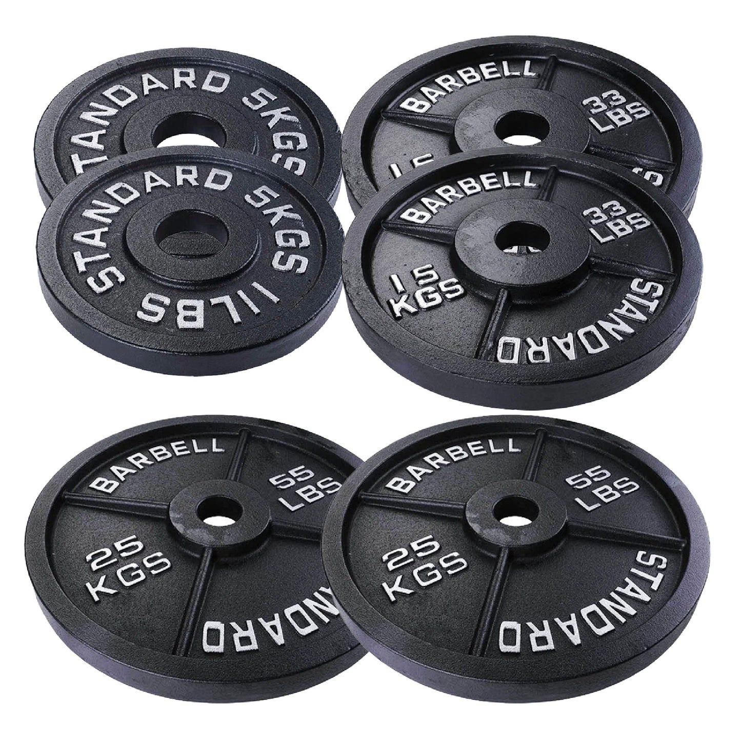 Professional Cast Iron Weight Plates - Comprehensive Range for Strength Training - Available in Singles, Pairs & Complete Sets - Barbell & Dumbbell Compatible - Durable, Long-lasting Gym Performance