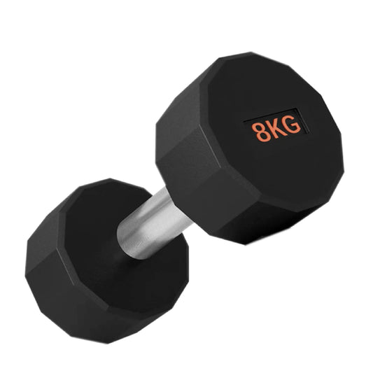 Round Hex Dumbbells with Anti-Roll Design - Premium Rubber-Coated Heads and Knurled Grip Handles - Available as Singles, Pairs or Complete Sets with Optional Storage Rack - Professional Gym Quality