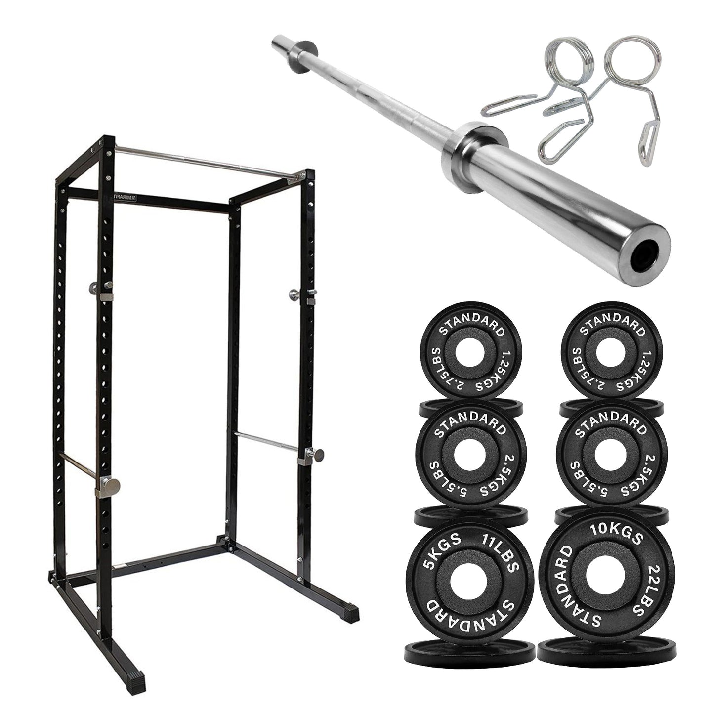 G100 Power Rack Heavy-Duty Adjustable Squat Cage - Professional Strength Training Station with Integrated Pull-Up Bar - Reinforced Steel Construction for Maximum Stability - Customizable Workout Setup
