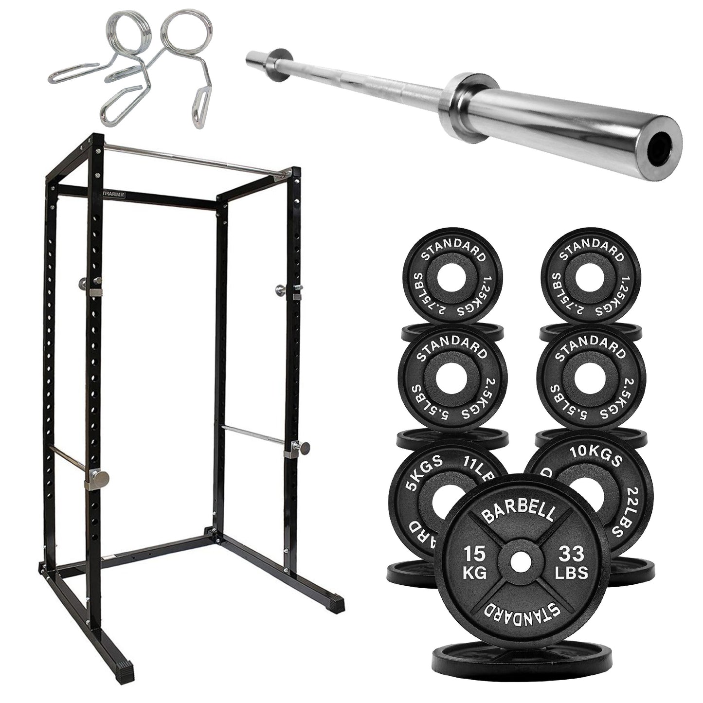 G100 Power Rack Heavy-Duty Adjustable Squat Cage - Professional Strength Training Station with Integrated Pull-Up Bar - Reinforced Steel Construction for Maximum Stability - Customizable Workout Setup