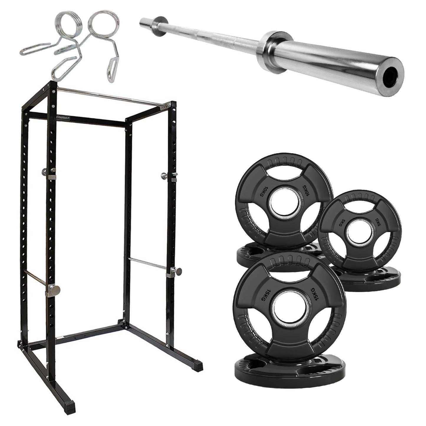 G100 Power Rack Heavy-Duty Adjustable Squat Cage - Professional Strength Training Station with Integrated Pull-Up Bar - Reinforced Steel Construction for Maximum Stability - Customizable Workout Setup