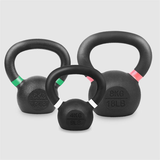 Cast Iron Kettlebells - Premium Solid Construction with Textured Wide Grip Handle - Multiple Weight Options for Strength Training, CrossFit, HIIT Workouts - Durable Home Gym Fitness Equipment for Full