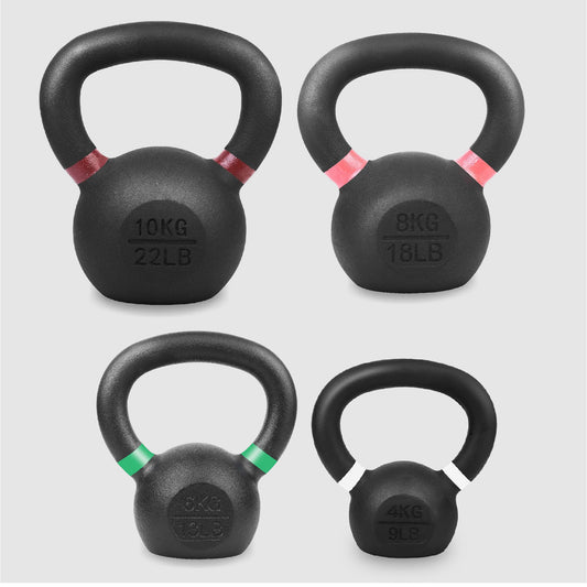 Cast Iron Kettlebells - Premium Solid Construction with Textured Wide Grip Handle - Multiple Weight Options for Strength Training, CrossFit, HIIT Workouts - Durable Home Gym Fitness Equipment for Full